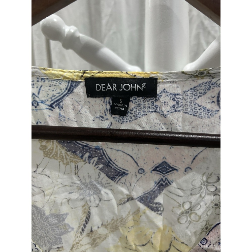 Dear John Arianna Sunfade Patchwork Boho Blouse B… - image 5